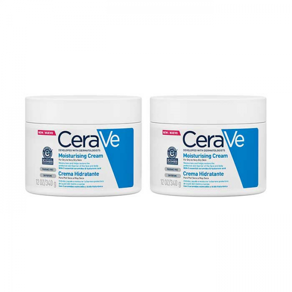 CeraVe Crema Hidratante Pack 2 x 340 g – Piel Seca a Muy Seca