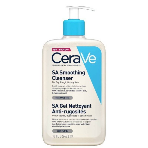 CeraVe SA Gel Limpiador Alisador 473 ml – SA Smoothing Cleanser Piel Rugosa