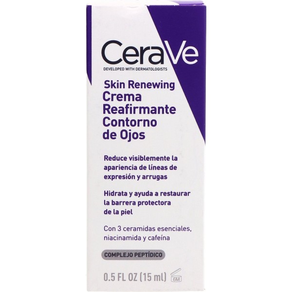 CeraVe Skin Renewing Crema Reafirmante Contorno de Ojos 15 ml – Con Péptidos y Ceramidas