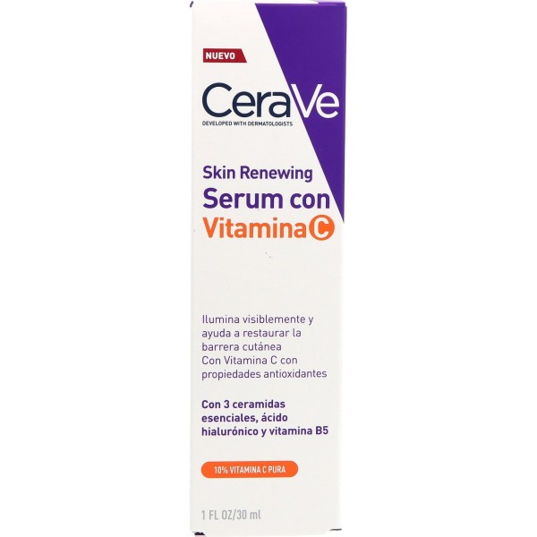 CeraVe Skin Renewing Sérum con Vitamina C 30 ml – Sérum Iluminador con Ceramidas