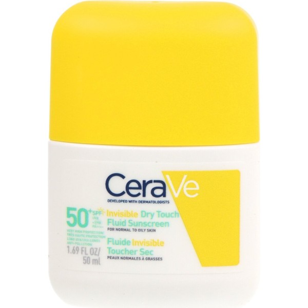 CeraVe Fluido Protector Solar Invisible Dry Touch SPF 50+ 50 ml – Protector Solar Facial Piel Normal a Grasa