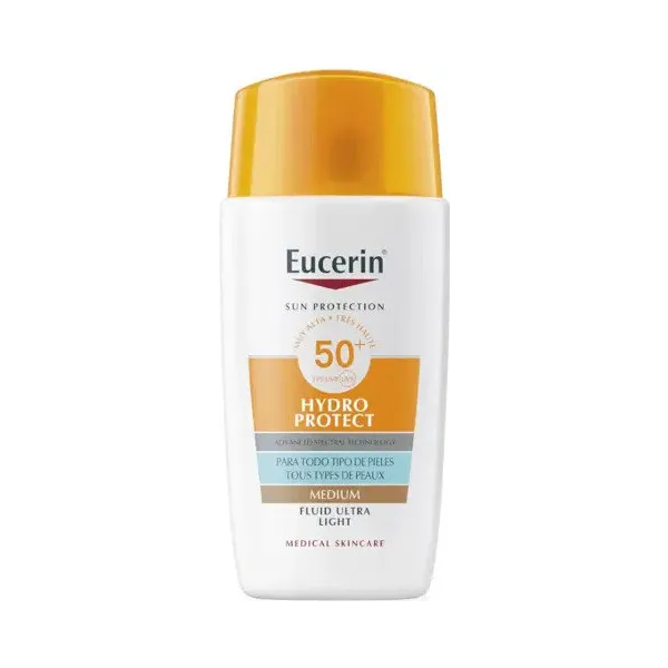 Eucerin Sun Hydro Protect Ultra-Light Fluid Facial SPF50+ Tono Medio 50 ml