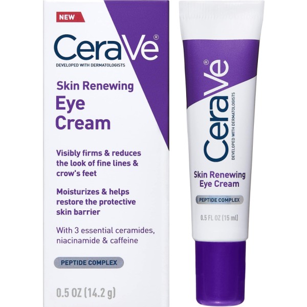 CeraVe Skin Renewing Crema Reafirmante Contorno de Ojos 15 ml – Con Péptidos y Ceramidas